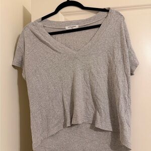 American Eagle Outfitters Light Gray V-Neck Tee